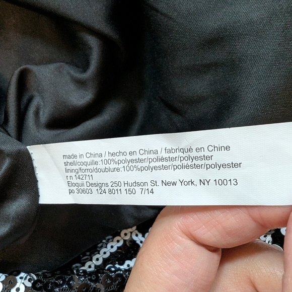 Eloquii sequin black and white mini dress bell sleeves sz 20 NWT - Picture 5 of 8